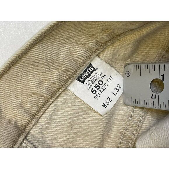 VINTAGE Levi's 550 Denim Jeans Men Size 30 X 30 Beige Tag Size 32 X 32 USA 90s - Picture 6 of 9